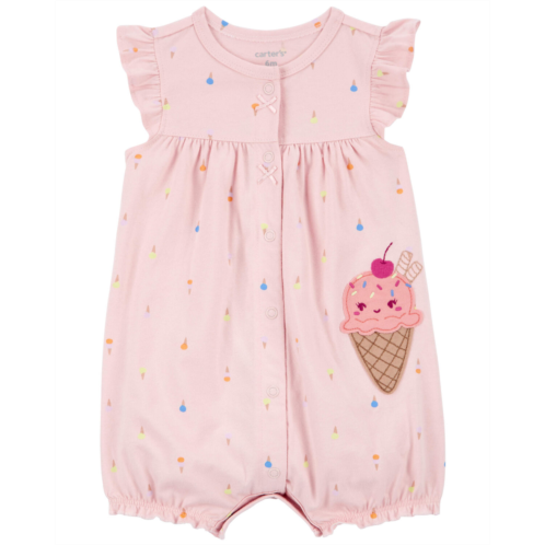 Carters Pink Baby Ice Cream Snap-Up Romper