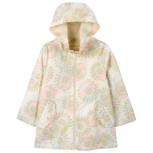 Carters Cream Floral Print Baby Floral Rain Jacket