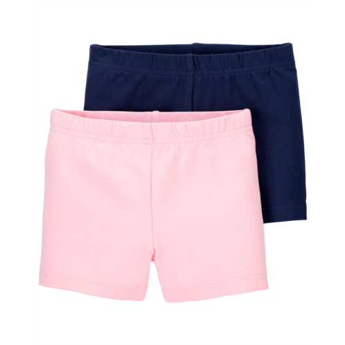 Carters Navy/Pink Baby 2-Pack Tumbling Shorts
