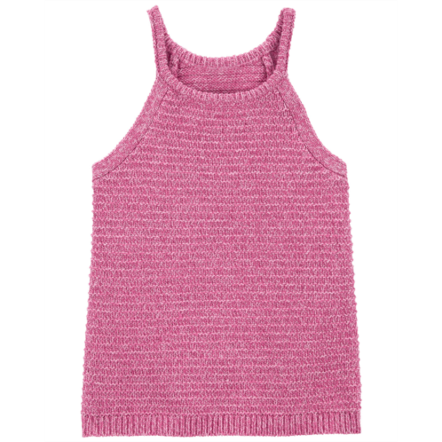 Carters Pink Toddler Halter Neck Crochet Sweater Tank
