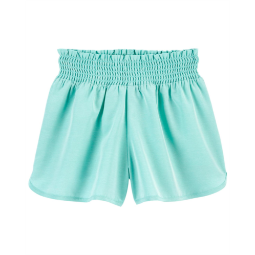 Carters Blue Kid Smocked Shorts in Moisture Wicking Active Fabric