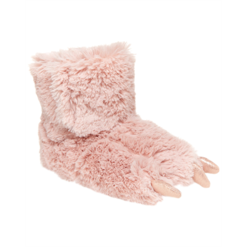 Carters Pink Fuzzy Dinosaur Slipper Shoes