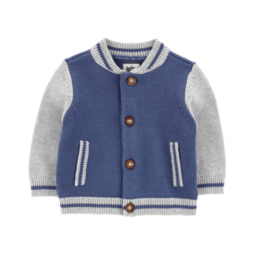 Oshkoshbgosh Blue Baby Sweater Knit Varsity Jacket | oshkosh.com