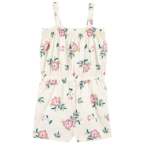 Carters White Toddler Floral Cotton Romper