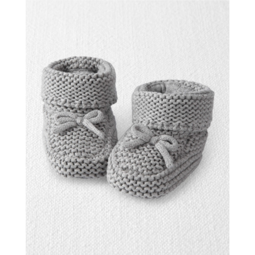 Oshkoshbgosh Grey Baby Organic Cotton Crochet Booties in Gray | oshkosh.com