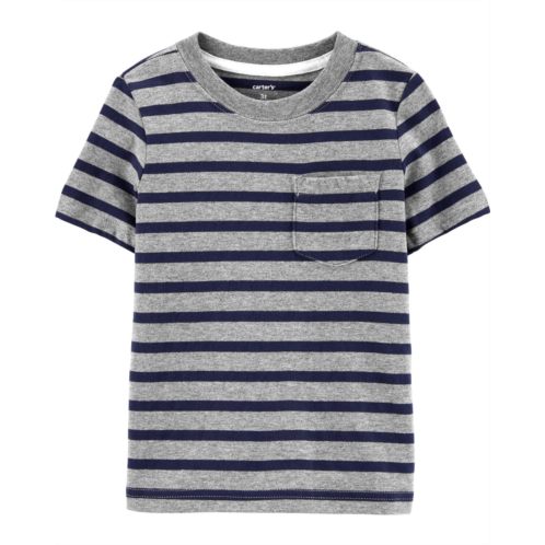 Carters Gray Toddler Striped Pocket Tee