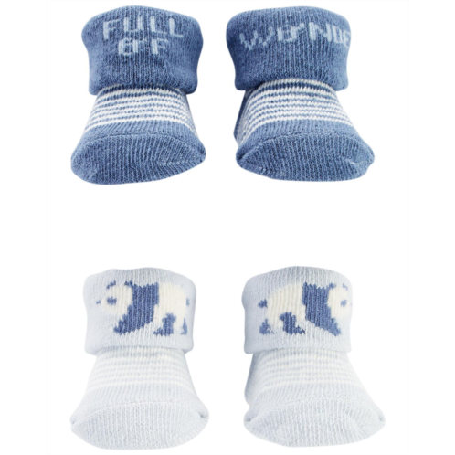 Carters Blue Baby 2-Pack Baby Booties