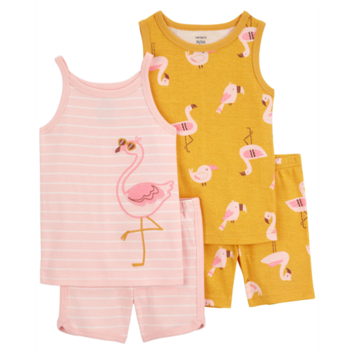 Carters Pink, Yellow Baby 4-Piece Tank and Shorts Set