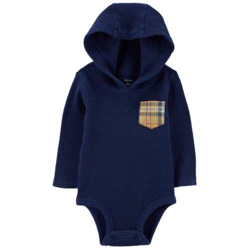 Oshkoshbgosh Navy Baby Hooded Thermal Bodysuit | oshkosh.com