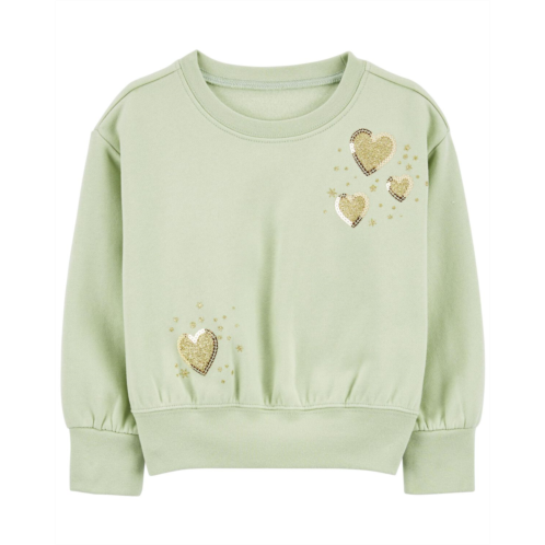 Oshkoshbgosh Green Baby Heart Pullover Sweatshirt | oshkosh.com