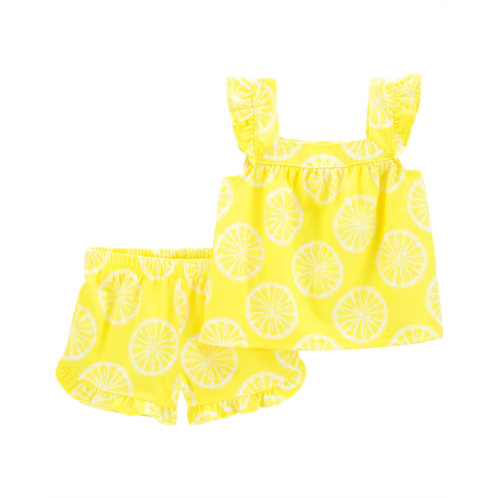 Carters Yellow Toddler 2-Piece Lemon Loose Fit Pajama Set