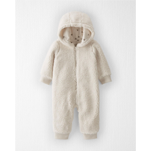 Carters Sweet Cream Baby Recycled Sherpa Hooded Jumpsuit
