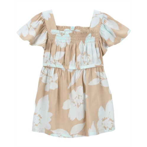 Carters Tan Baby Floral Print LENZING ECOVERO Dress