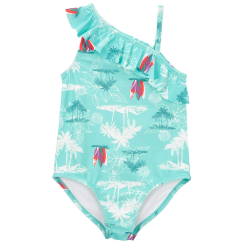 Carters Blue Toddler Beach Print 1-Piece Swimsuit