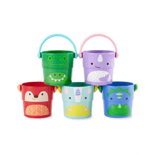 Carters Multi Zoo Stack & Pour Buckets Baby Bath Toy