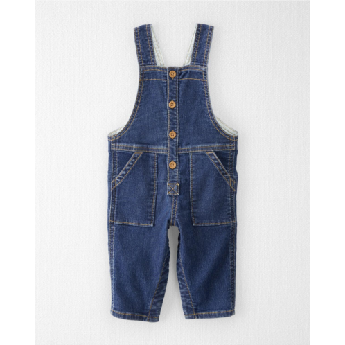 Carters Medium Wash Baby Denim Overalls Made With Organic Cotton