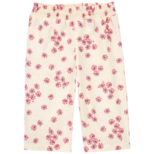 Carters Ivory Baby Pull-On Floral LENZING ECOVERO Wide Leg Pants