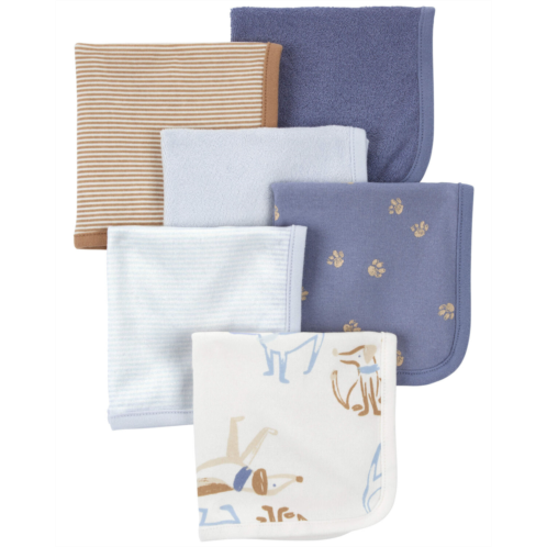 Carters Blue/Ivory Baby 6-Pack Wash Cloths