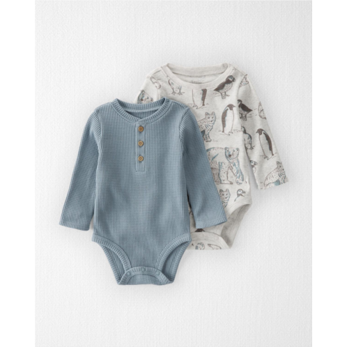 Oshkoshbgosh Cloudy Day, Grey Heather Arctic Print Baby 2-Pack Organic Cotton Bodysuits | oshkosh.com