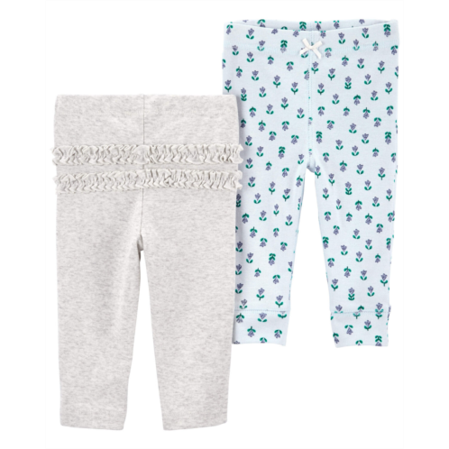 Carters Multi Baby 2-Pack Floral Pull-On Pants