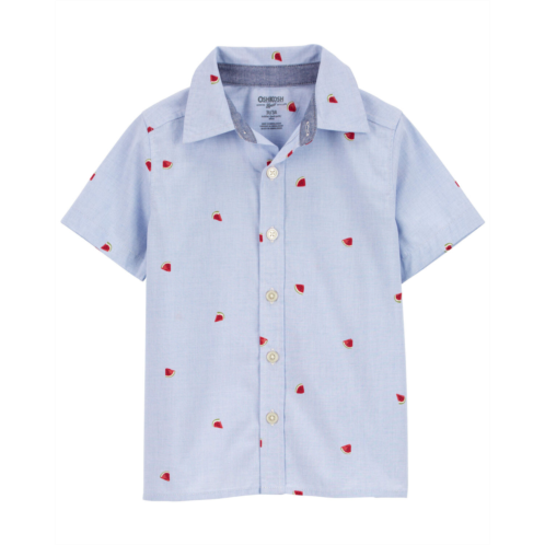 Carters Blue Toddler Watermelon Print Button-Front Shirt