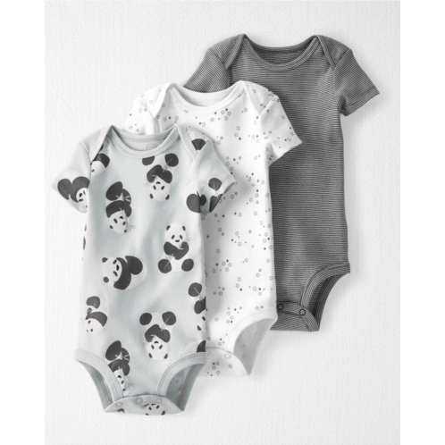 Carters Panda Baby 3-Pack Organic Cotton Rib Bodysuits