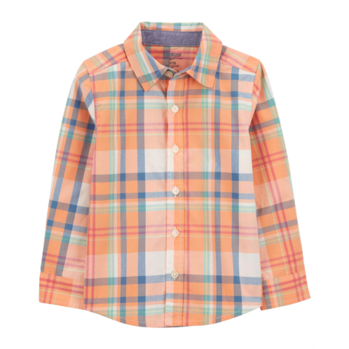 Oshkoshbgosh Orange Baby Plaid Button-Front Shirt | oshkosh.com