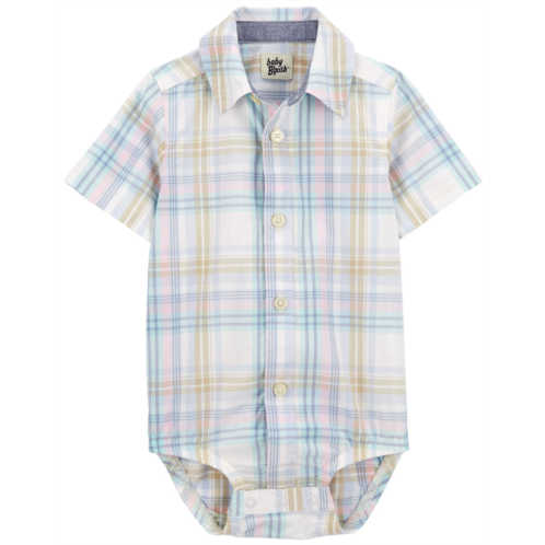 Oshkoshbgosh Multi Baby Plaid Button-Front Bodysuit | oshkosh.com