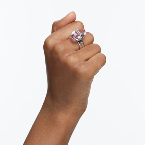 Swarovski Lucent ring, Magnetic closure, Pear cut, Pink, Rhodium plated