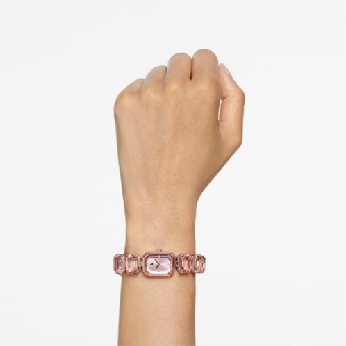 Swarovski Watch, Octagon cut bracelet, Pink, Rose gold-tone finish