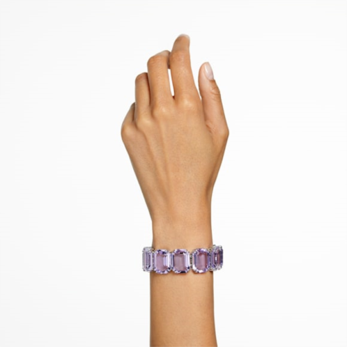 Swarovski Millenia bracelet, Oversized crystals, Octagon cut, Purple, Rhodium plated