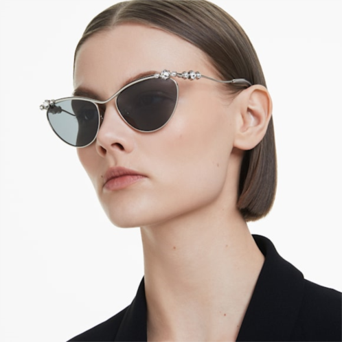 Swarovski Sunglasses, Oval shape, SK7017, Silver tone