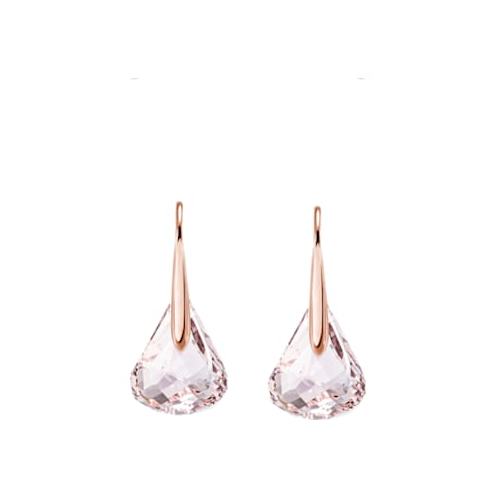 Swarovski Lunar drop earrings, Pink, Rose gold-tone plated