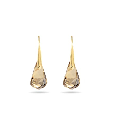 Swarovski Energic drop earrings, Brown, Gold-tone plated