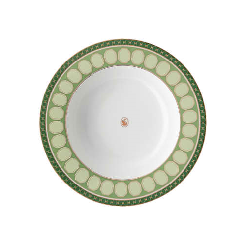 Swarovski Signum soup plate, Porcelain, Green
