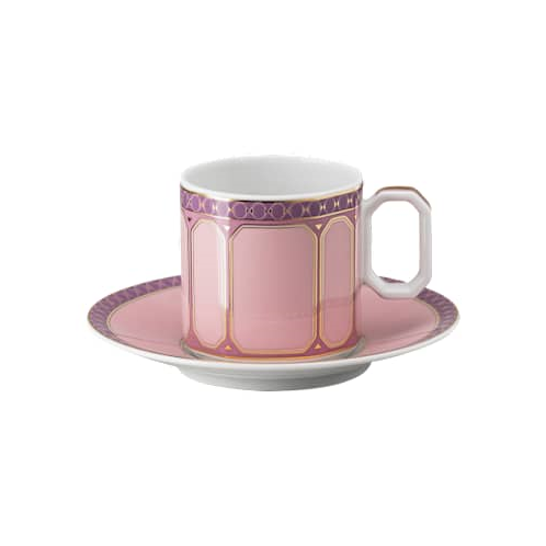 Swarovski Signum espresso cup with saucer, Porcelain, Pink