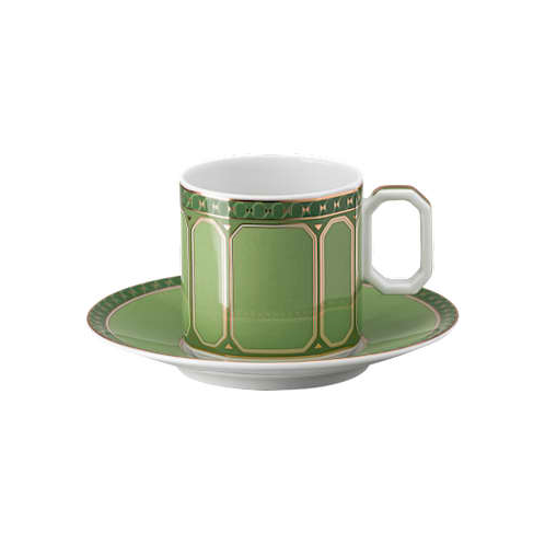 Swarovski Signum espresso cup with saucer, Porcelain, Green