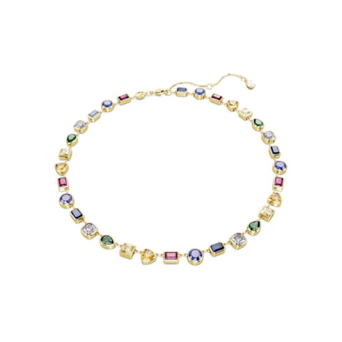 Swarovski Stilla necklace, Mixed cuts, Multicolored, Gold-tone plated