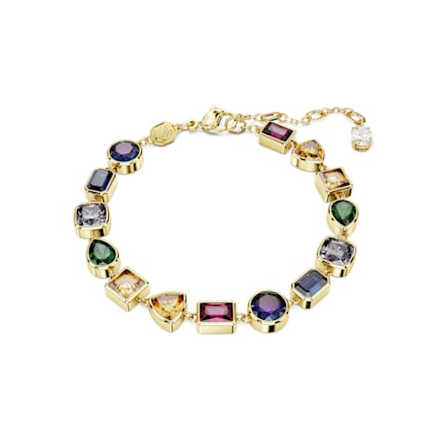 Swarovski Stilla bracelet, Mixed cuts, Multicolored, Gold-tone plated