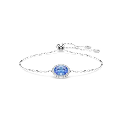 Swarovski Constella bracelet, Oval cut, Blue, Rhodium plated
