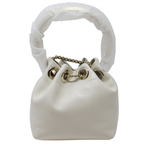 Jimmy Choo Ivory Calfskin Leather Mini Top Handle Bag (Authentic Pre-Owned)