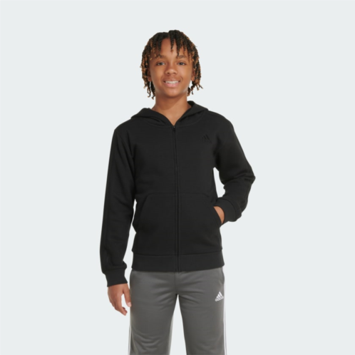 Adidas Zip Front Essential Hooded Fleece Jacket