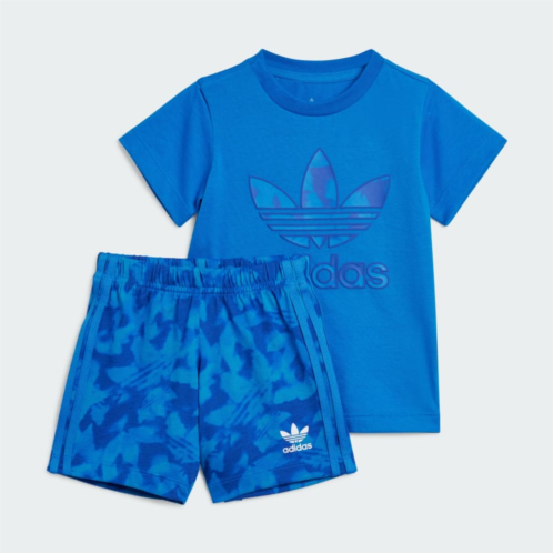 Adidas Summer Allover Print Short Tee Set
