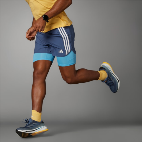 Adidas Own The Run 3-Stripes 2-in-1 Shorts