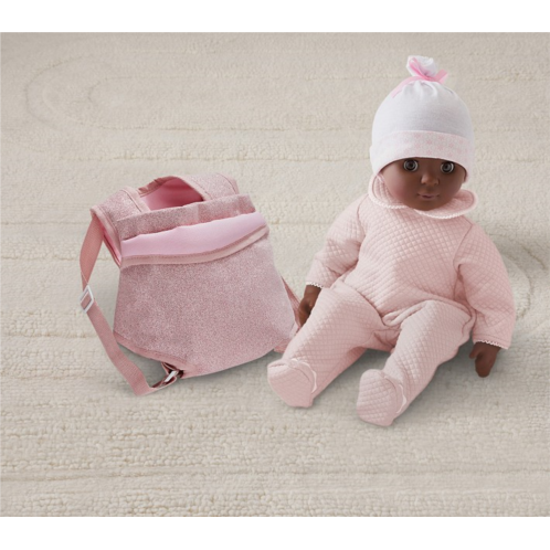 Potterybarn Goetz Baby Doll Pink Glitter Carrier Bundle Set