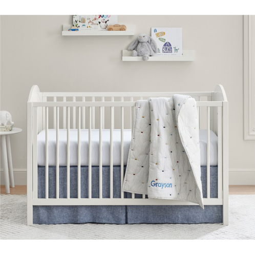 Potterybarn Embroidered Striped Baby Bedding