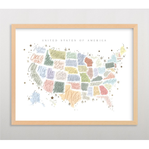 Potterybarn Minted United States Lettered Wall Art by Hannah Williams