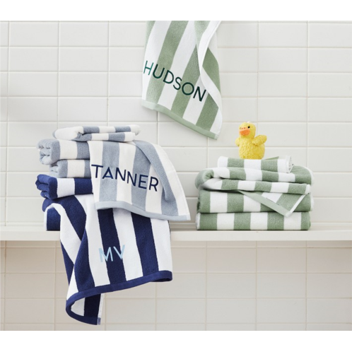 Potterybarn Rugby Stripe Kids Bath Towel