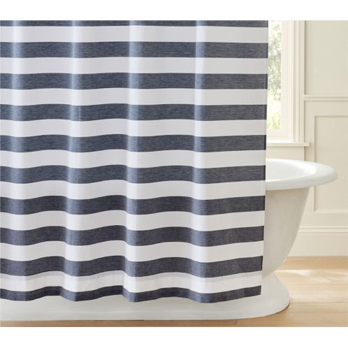 Potterybarn Chambray Rugby Shower Curtain