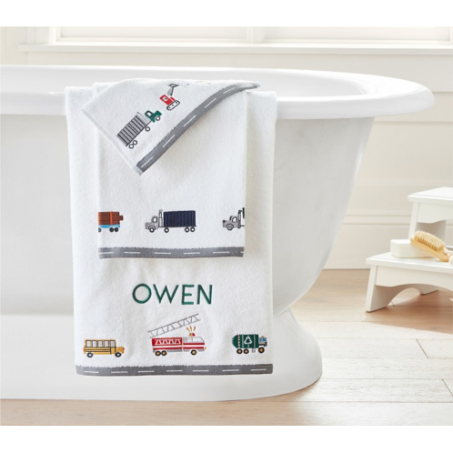 Potterybarn Busy Trucks Towel Collection